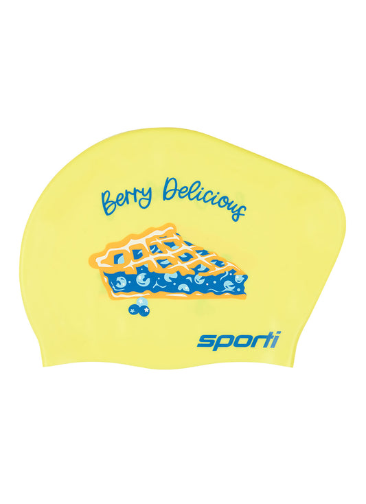 Sporti Berry Delicious Long Hair Bun Silicone Swim Cap