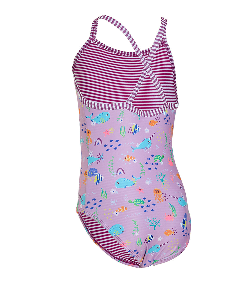 Dolfin Uglies Girls' Noire Printed One Piece Swimsuit (Big Kid)