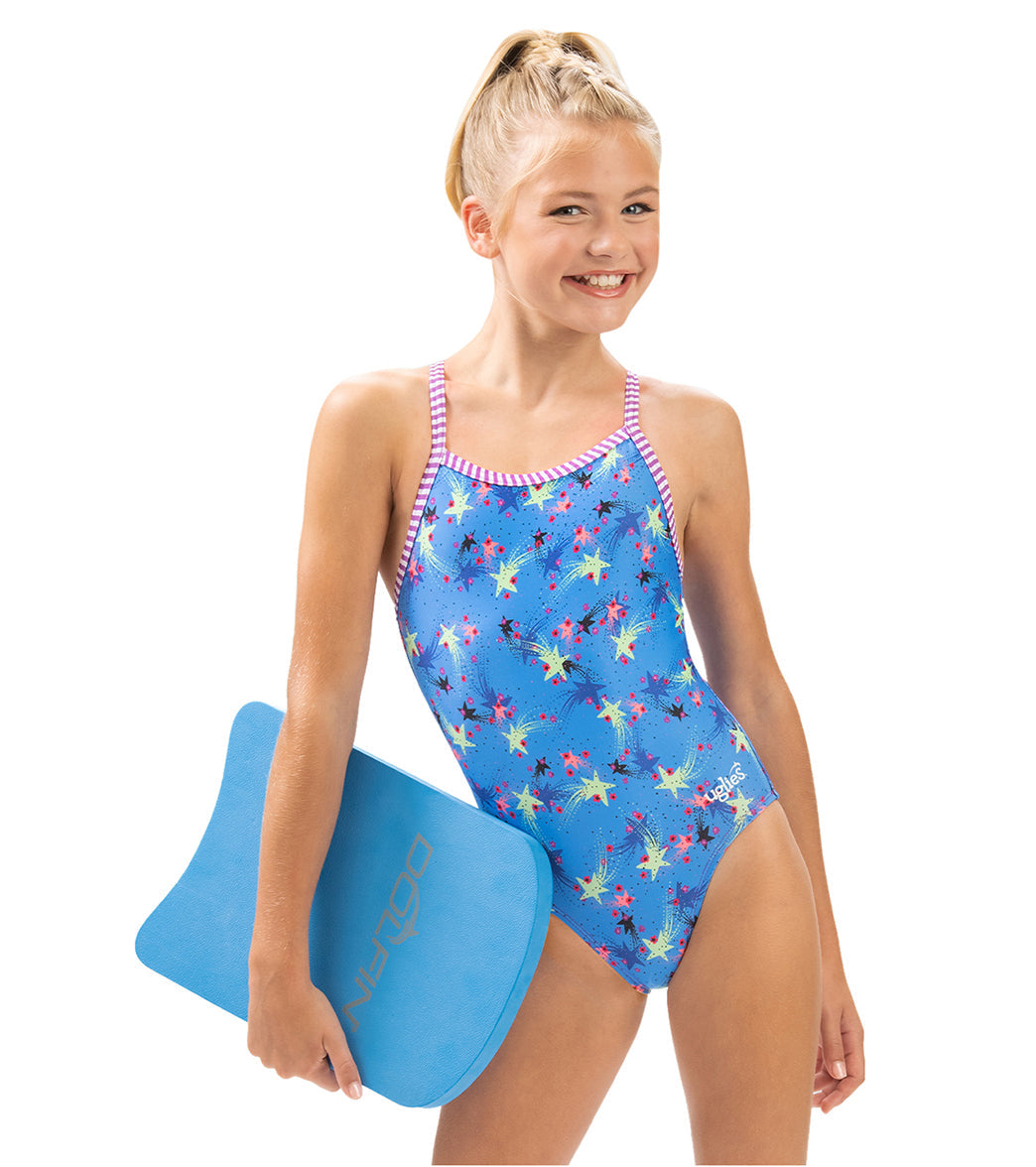 Dolfin Uglies Girls' Stargazer Printed One Piece Swimsuit (Big Kid)