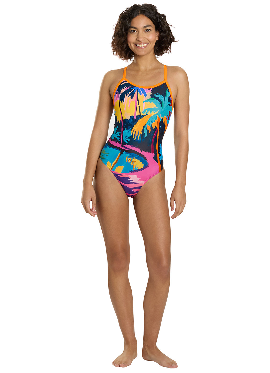 Sporti Tahitian Sunset Thin Strap One Piece Swimsuit (22-44)