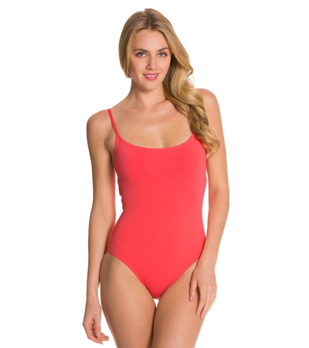 Anne Cole Swimwear Live in Color Classic Lingerie One Piece Swimsuit