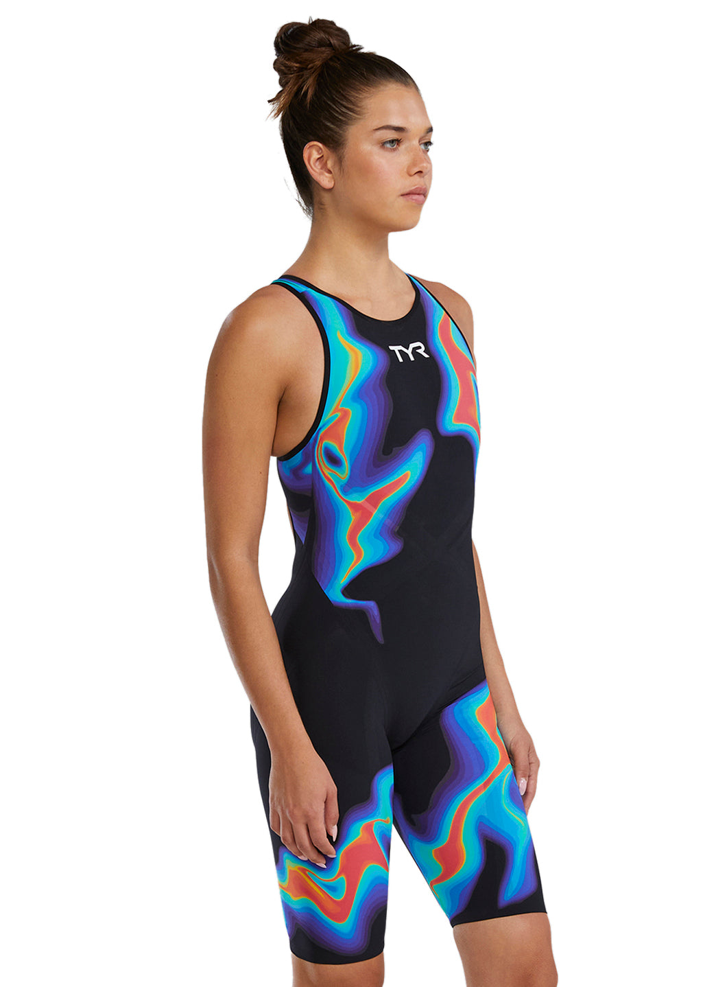 TYR Women's Venzo Infrared Open Back Tech Suit Swimsuit