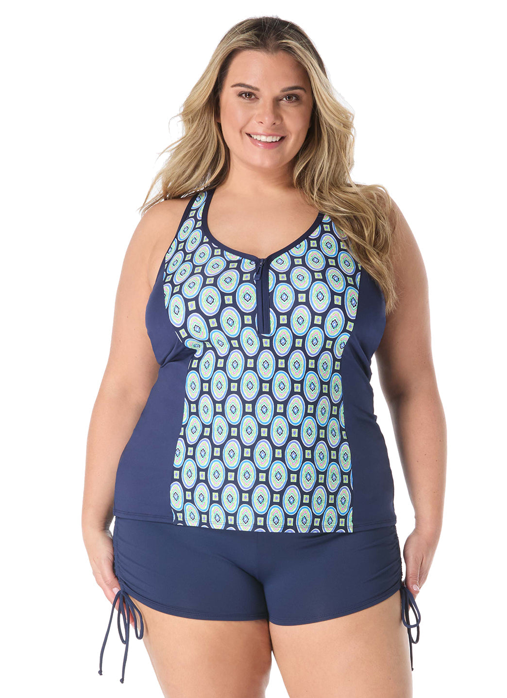 Beach House Women's Plus Size Retro Geo Erinna Tankini Top