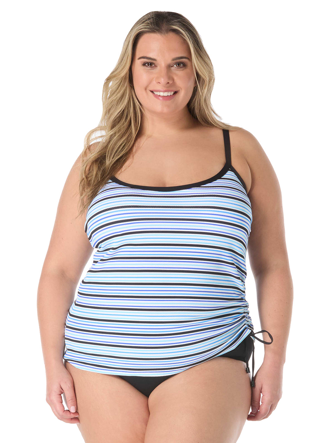Beach House Women's Plus Size Resort Stripe Pique Bridget Tankini Top