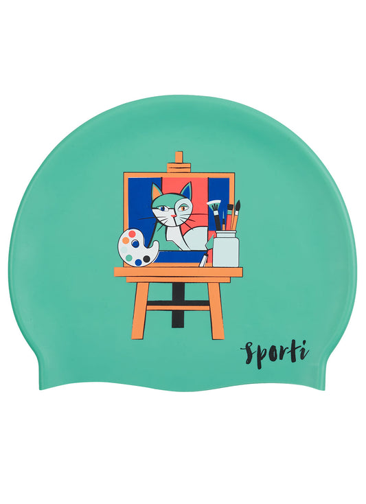 Sporti Cubist Whiskers Silicone Swim Cap
