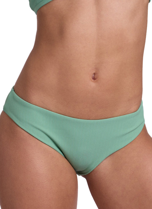JOLYN Women's Solid Valle Rib Moderate Bikini Bottom
