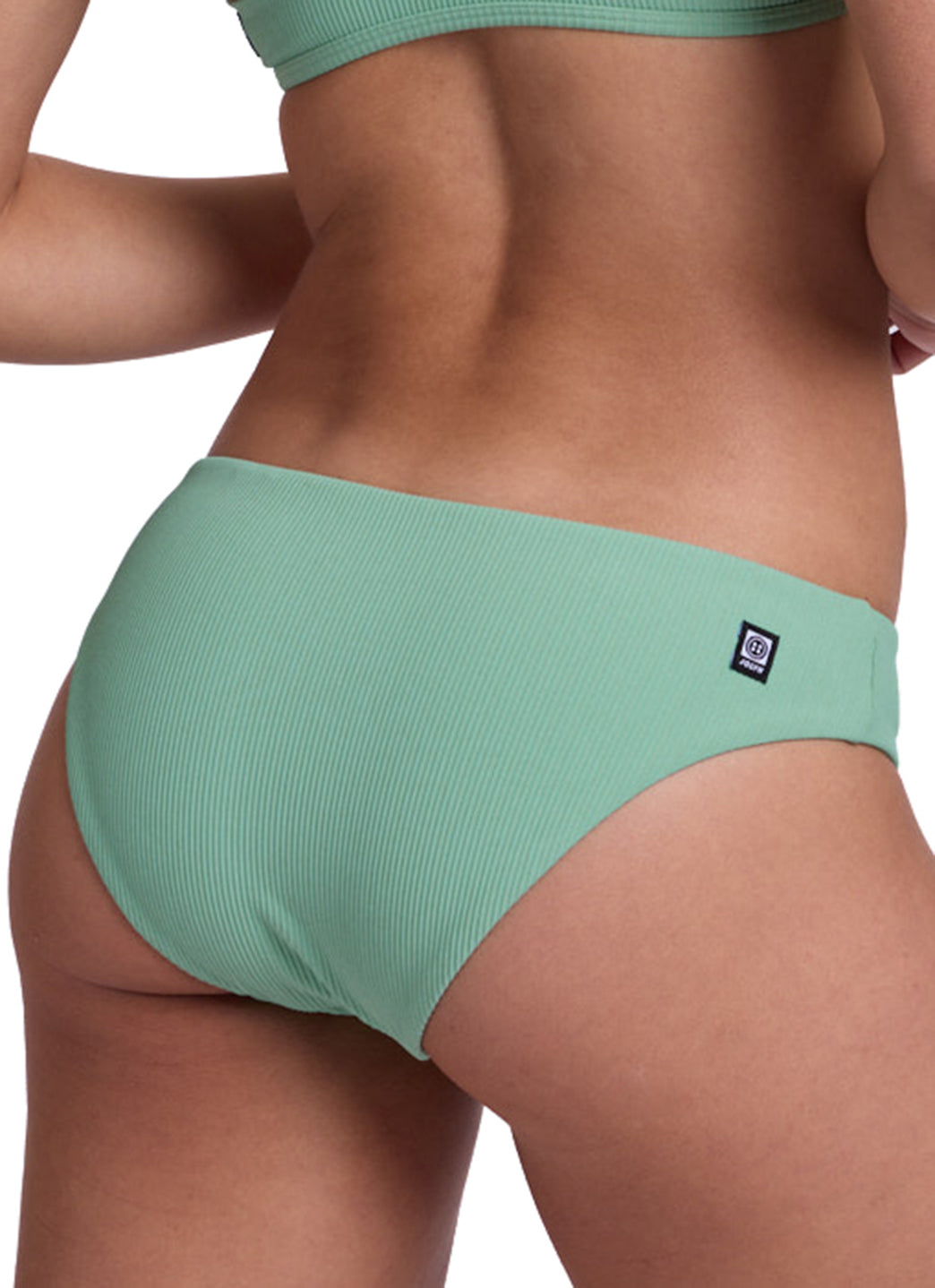 JOLYN Women's Solid Valle Rib Moderate Bikini Bottom