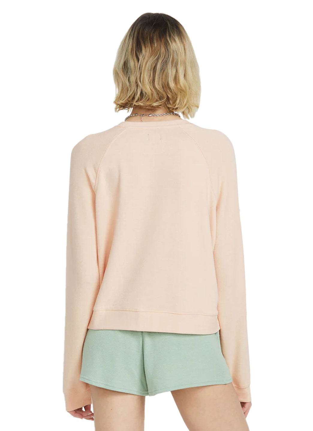 Volcom Women's Solid Lil Frenchie Long Sleeve Raglan Pullover