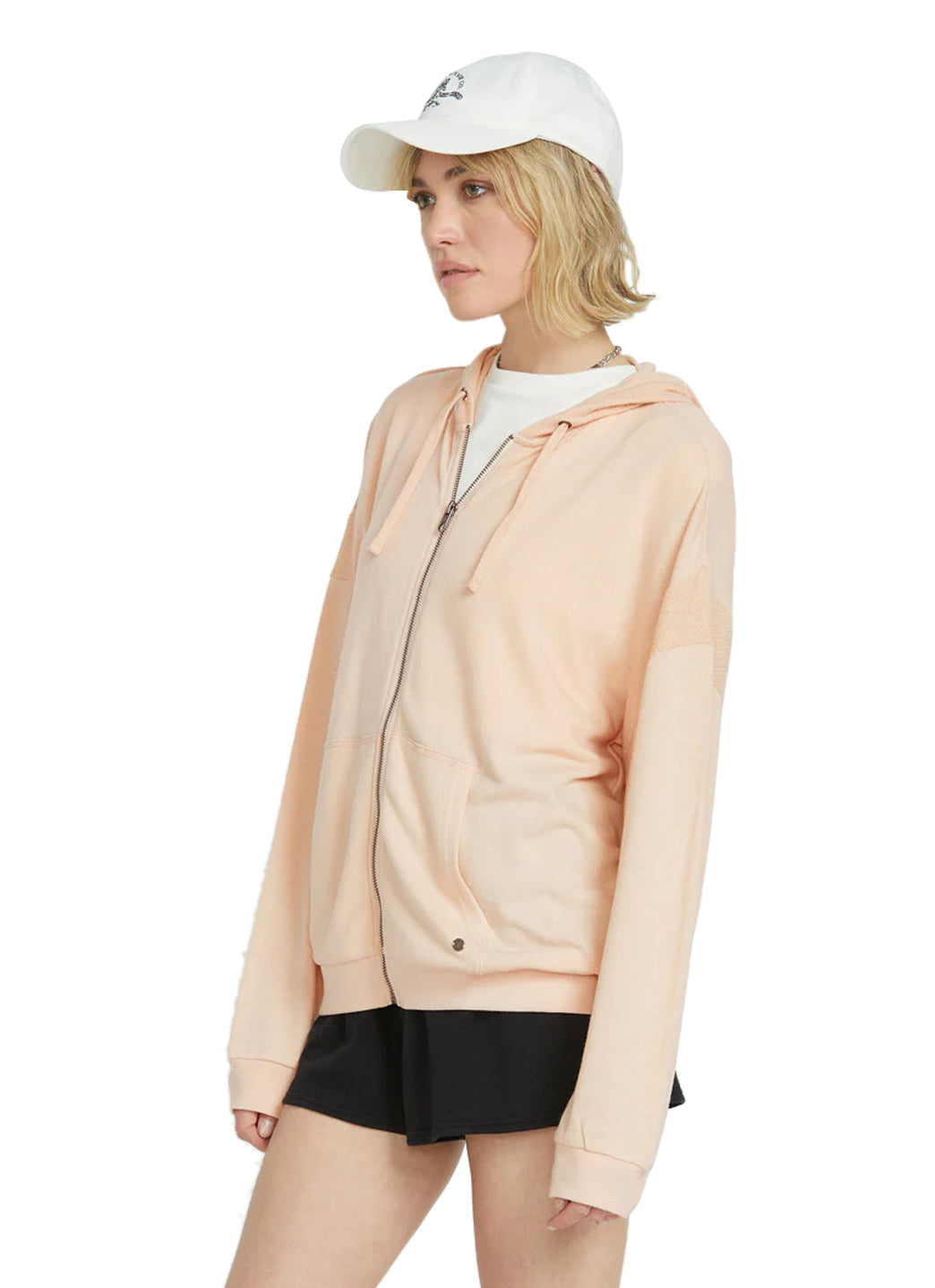 Volcom Women's Solid Lil Frenchie Zip Up Fleece Hoodie