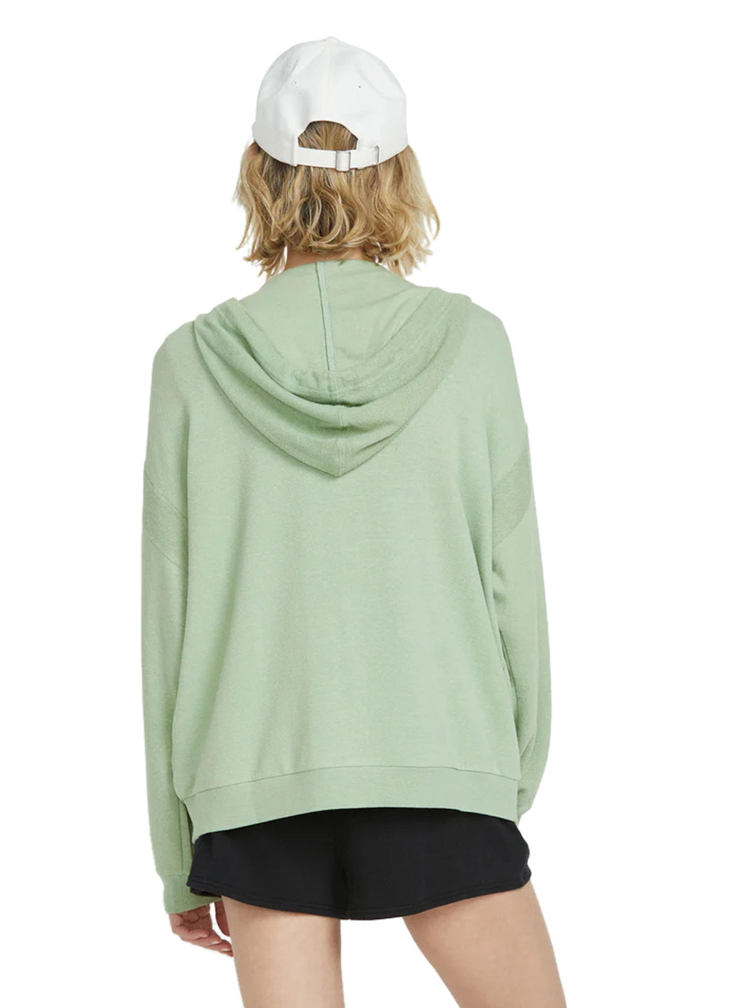 Volcom Women's Solid Lil Frenchie Zip Up Fleece Hoodie