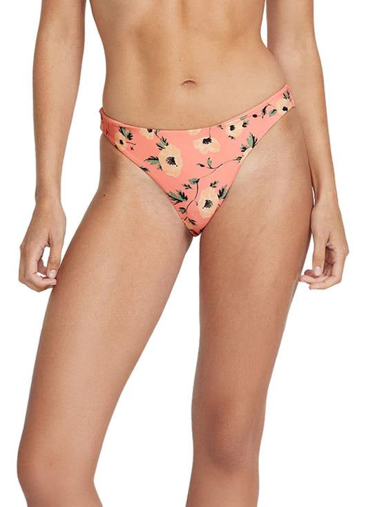 Volcom Women's Print Call Me Big Poppy Cheeky Bikini Bottom