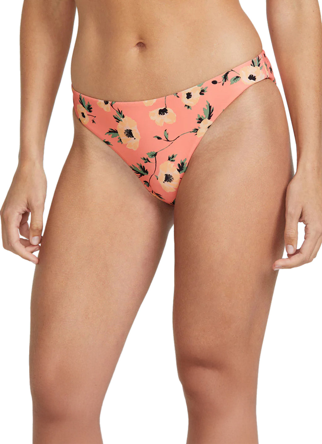Volcom Women's Print Call Me Big Poppy Cheeky Bikini Bottom