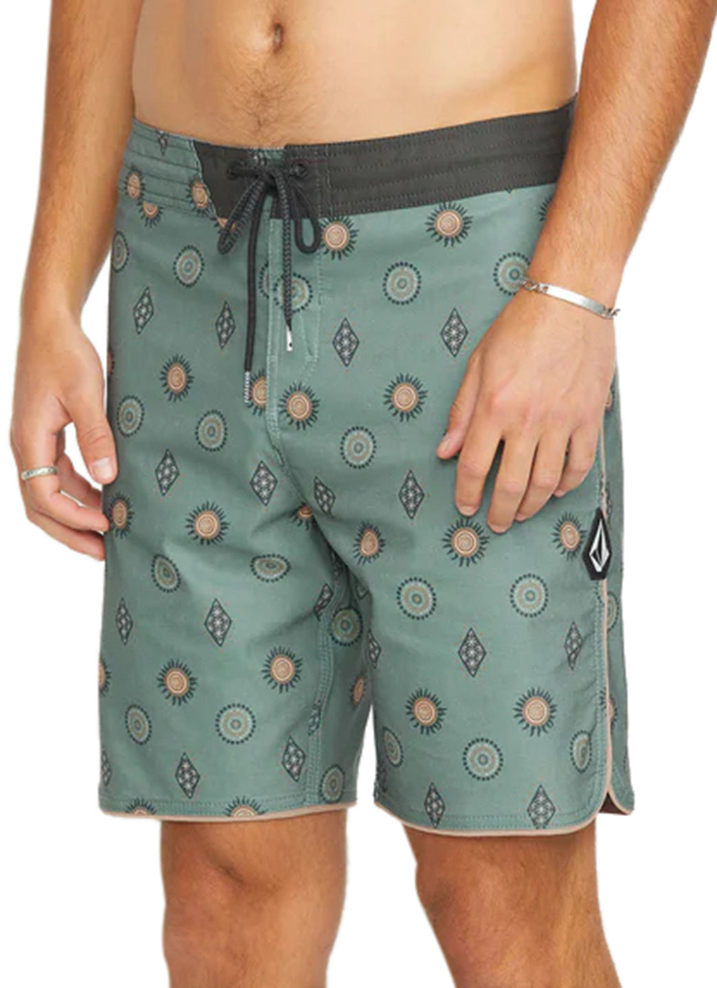 Volcom Men's Print Mister Fib Scallop Stoney 19" Board Shorts
