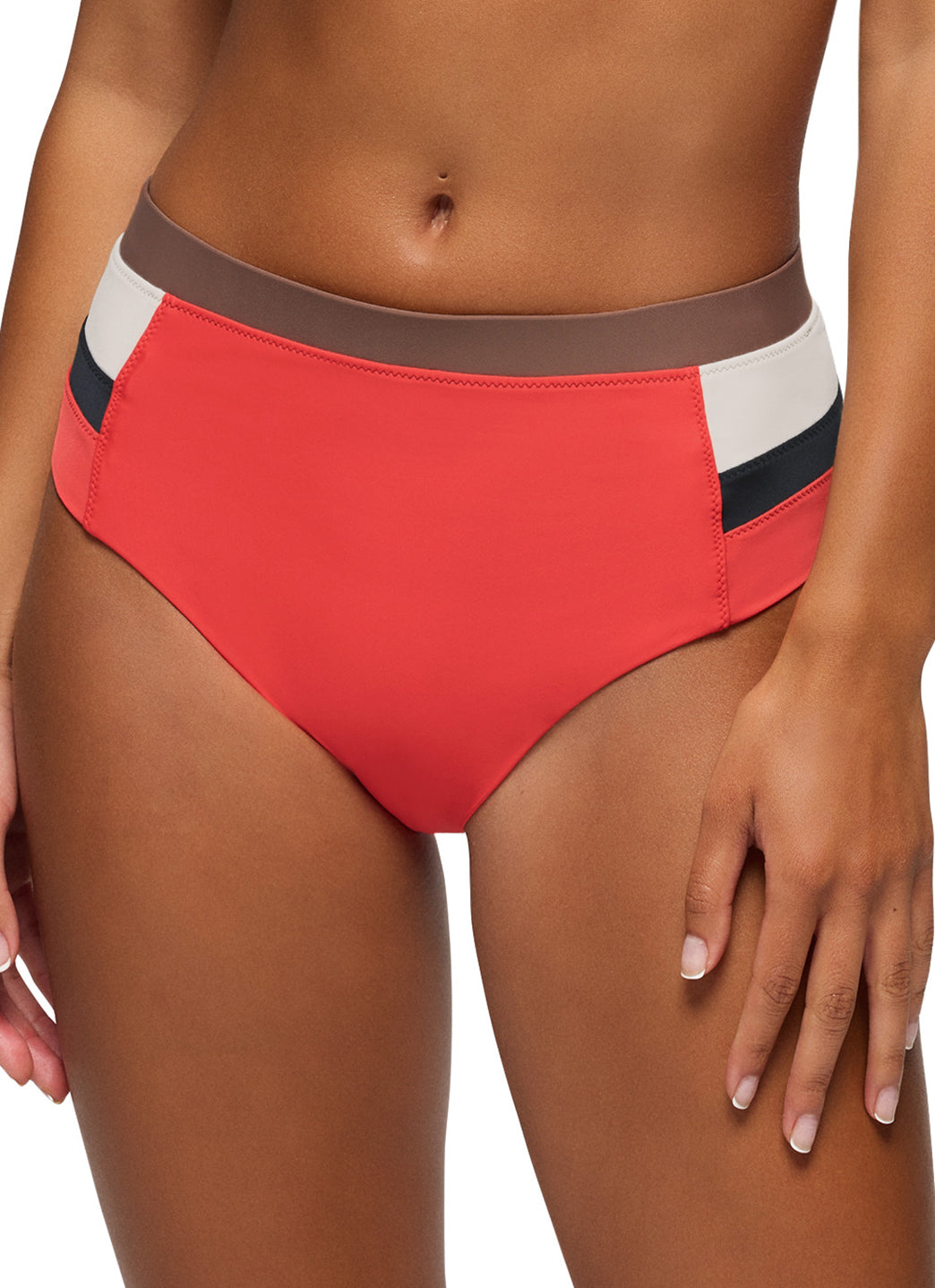 prAna Women's Color Block Baja Bound High Rise Bikini Bottom