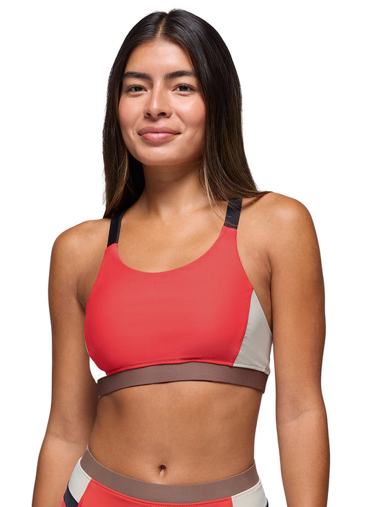 prAna Women's Color Block Baja Bound Sport Bikini Top
