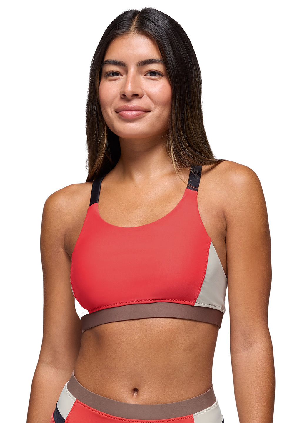 prAna Women's Color Block Baja Bound Sport Bikini Top