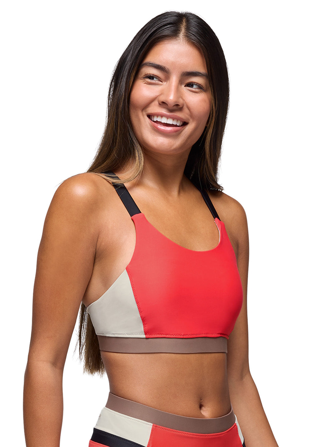 prAna Women's Color Block Baja Bound Sport Bikini Top