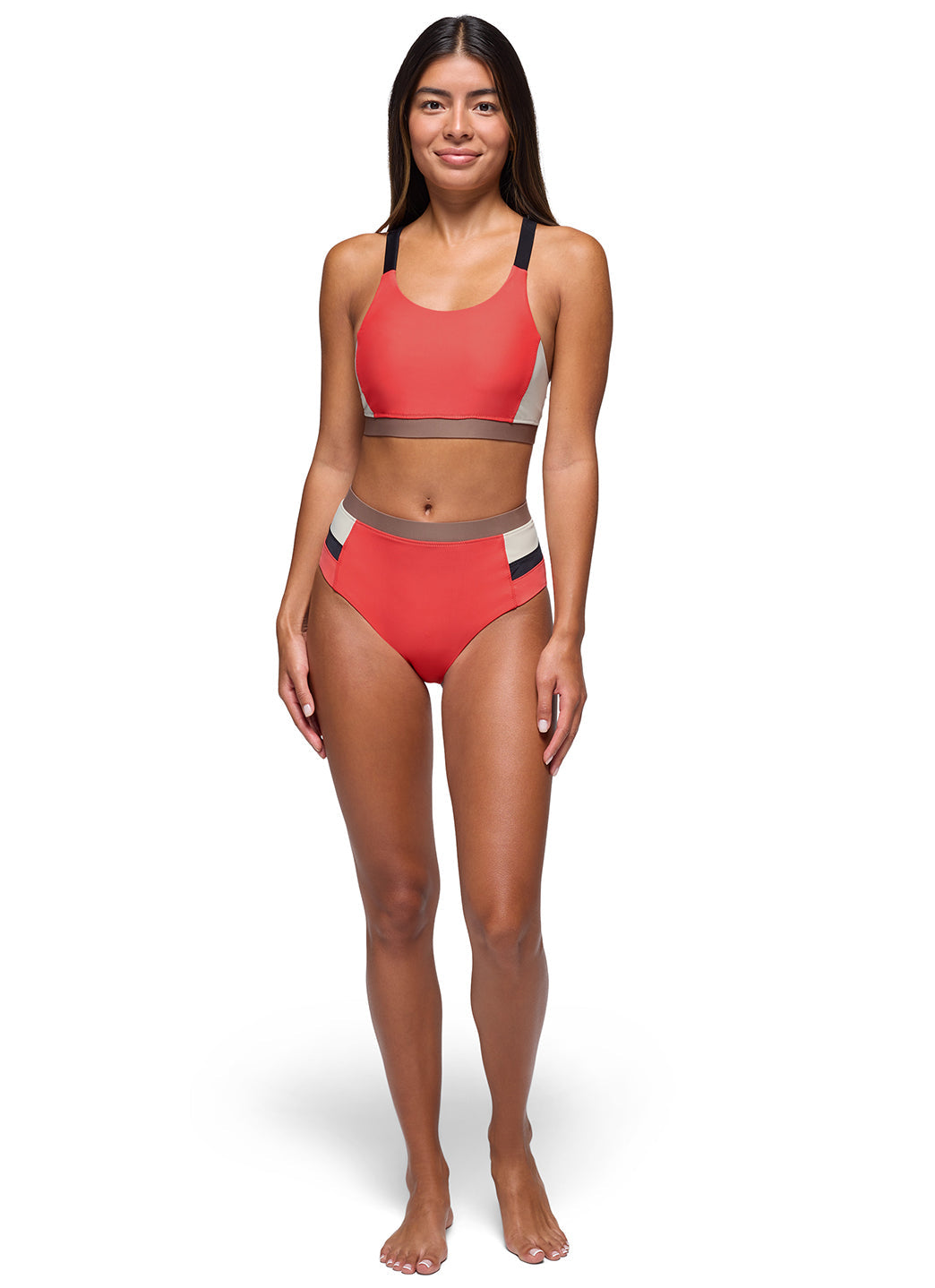 prAna Women's Color Block Baja Bound Sport Bikini Top
