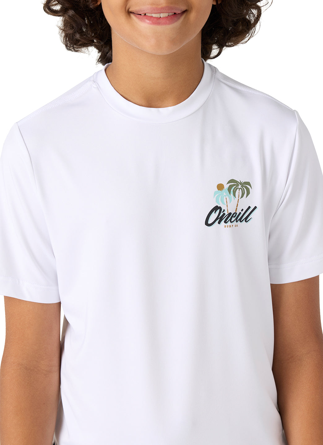 O'Neill Boy's Trvlr UPF 50+ Palms Short Sleeve Rash Guard (Big Kid)