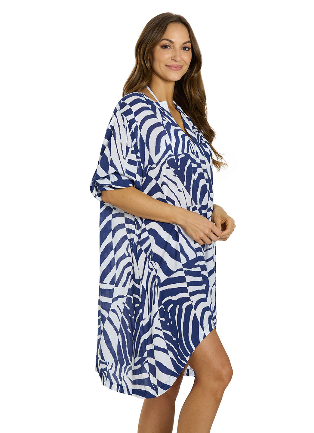 Jantzen Women's Wild Curve Loretta V Neck Cover Up Tunic