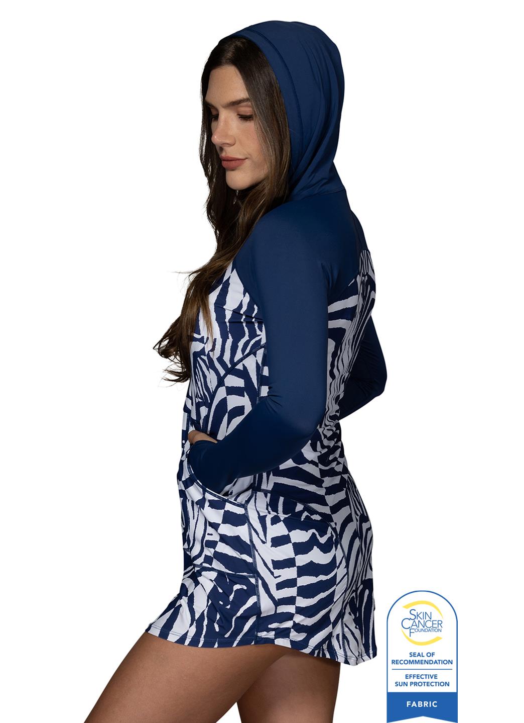 Jantzen x BloqUV Women's Wild Curve Hoodie Cover Up Dress