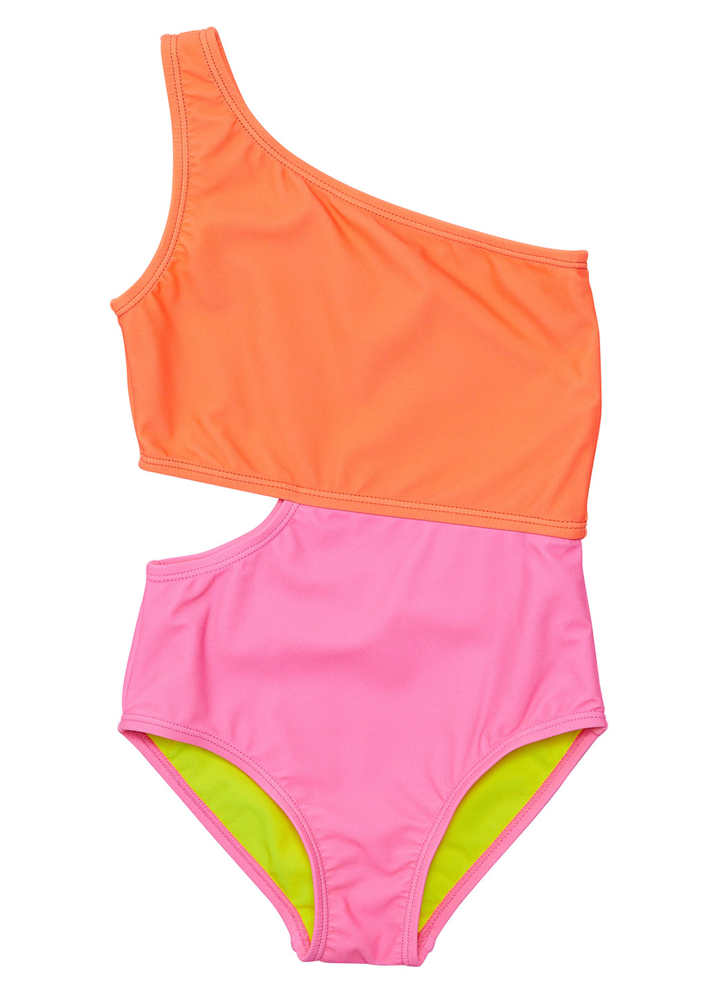 Snapper Rock Girls' Candy Colorblock One Shoulder One Piece Swimsuit (Little Kid, Big Kid)