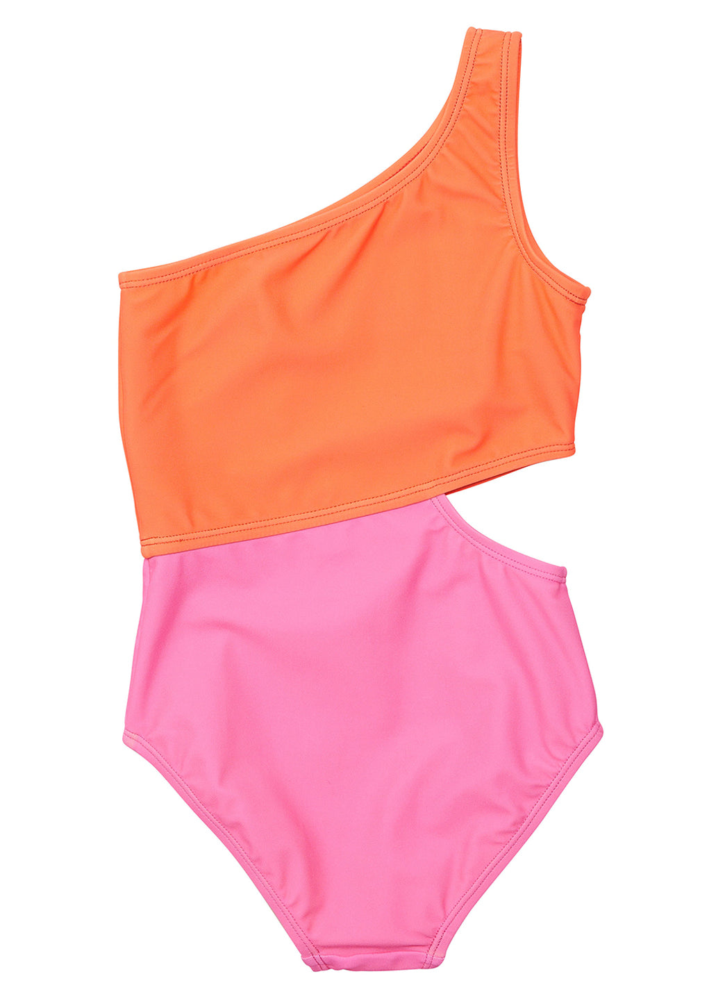 Snapper Rock Girls' Candy Colorblock One Shoulder One Piece Swimsuit (Little Kid, Big Kid)
