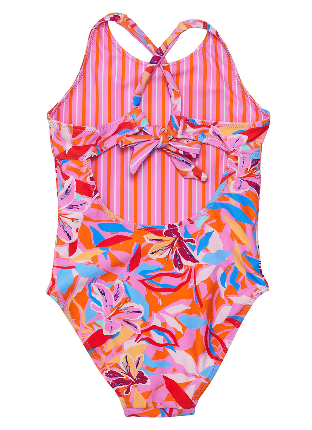 Snapper Rock Girls' Blooming Sunset Cross Back One Piece Swimsuit (Little Kid, Big Kid)