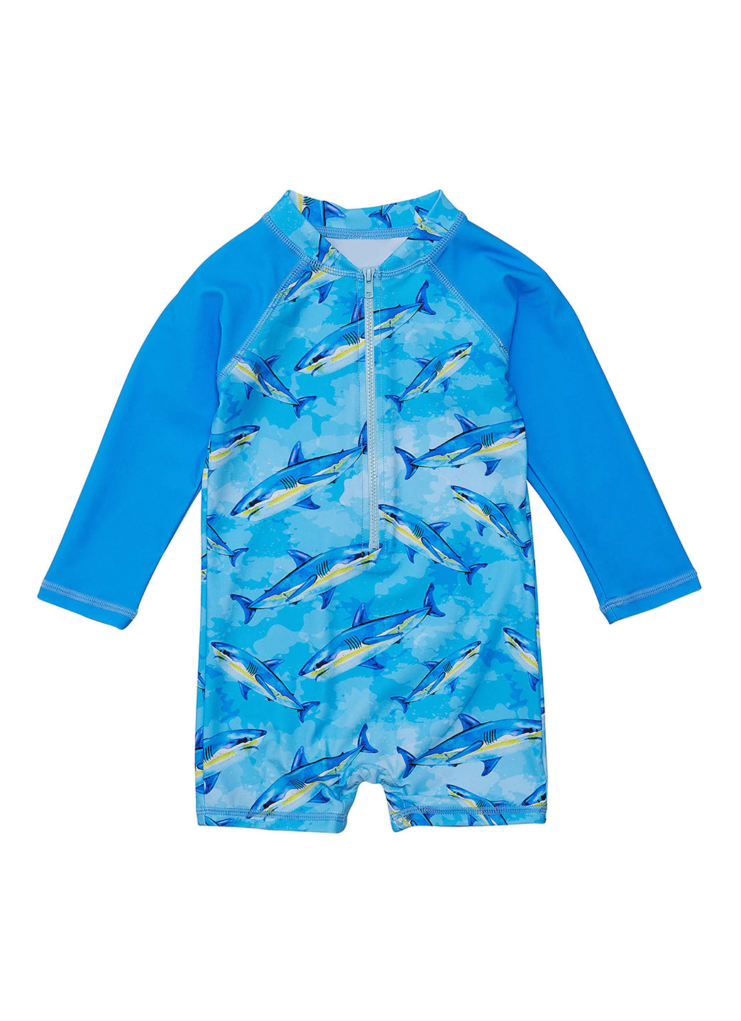 Snapper Rock Boys' Jawsome Waves Long Sleeve Sunsuit (Baby)