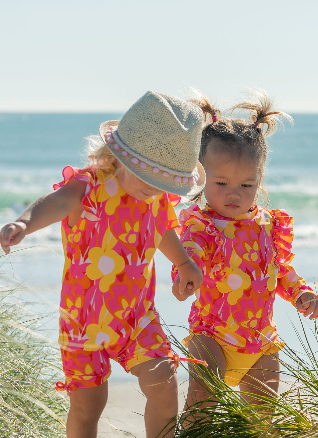 Snapper Rock Kids' Pink Pompom Fedora Hat