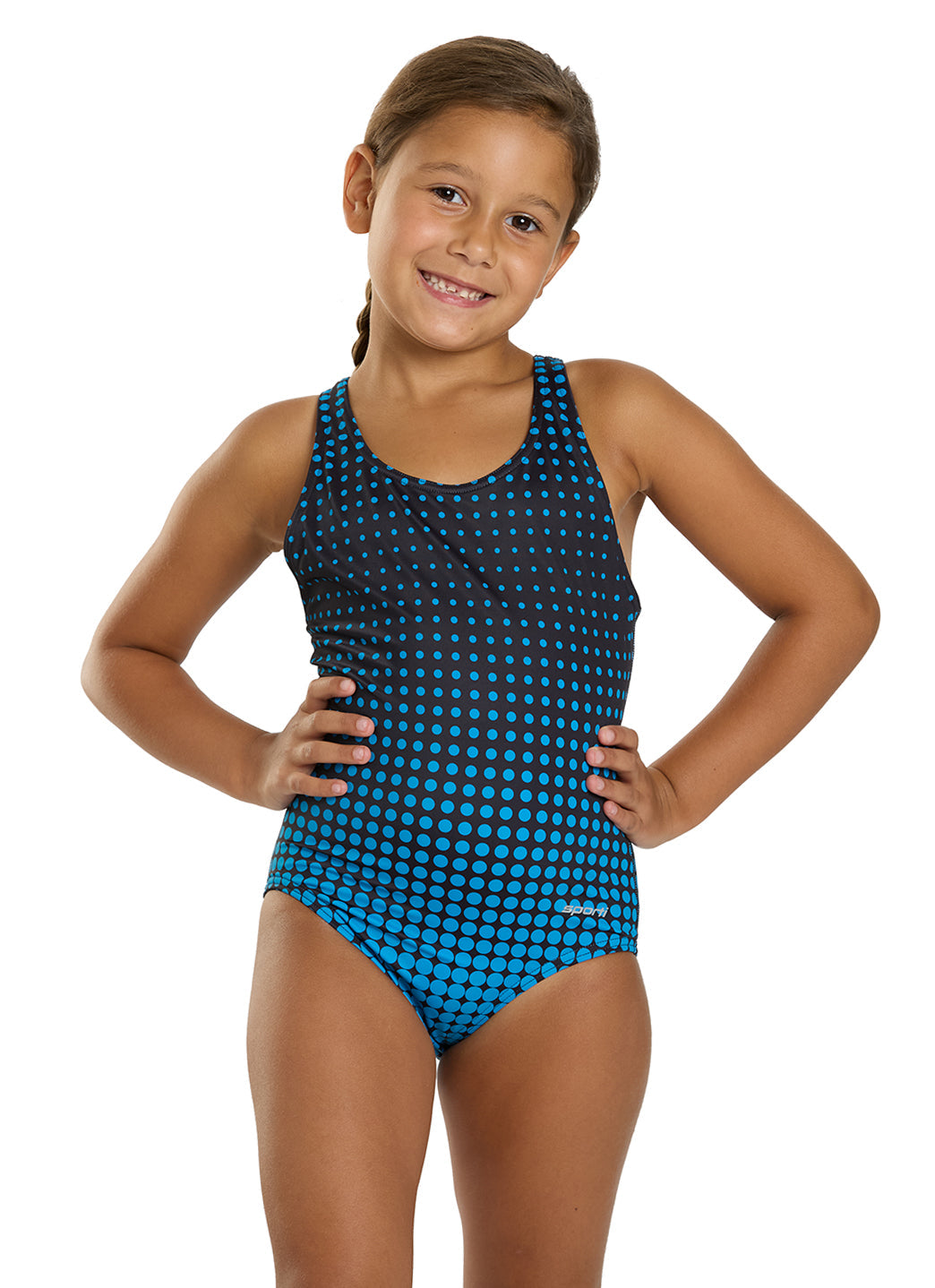 Sporti Girl's Molecule Racer Back One Piece Swimsuit (Toddler, Little Kid, Big Kid)