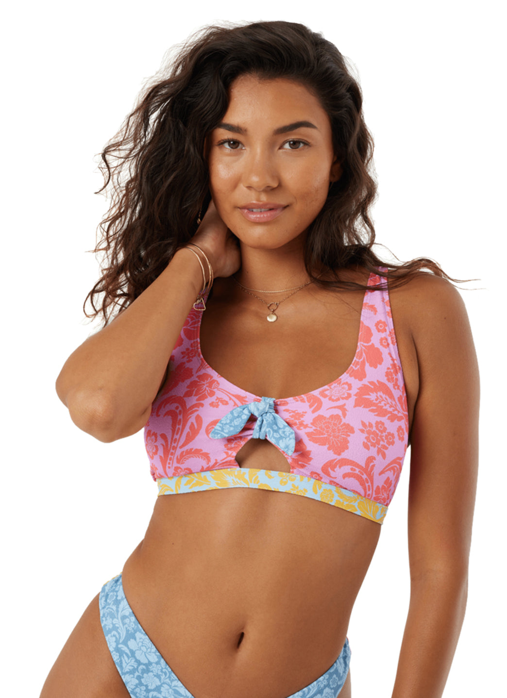 Roxy Women's Tapestry Patchwork Convertible Bralette Bikini Top