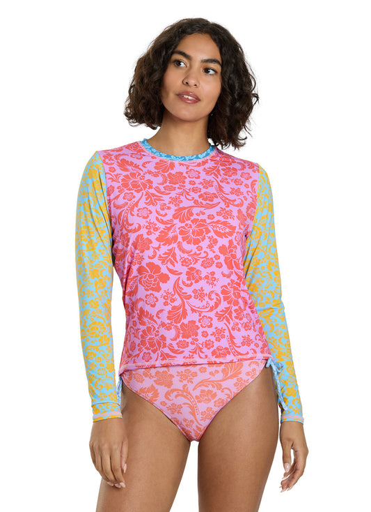 Roxy Women's Tapestry Patchwork Sea Skippin Long Sleeve Rash Guard