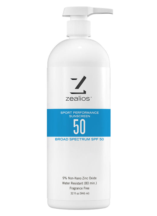 Zealios Skin Care Sport Performance Hybrid SPF 50 Sunscreen, 32 oz