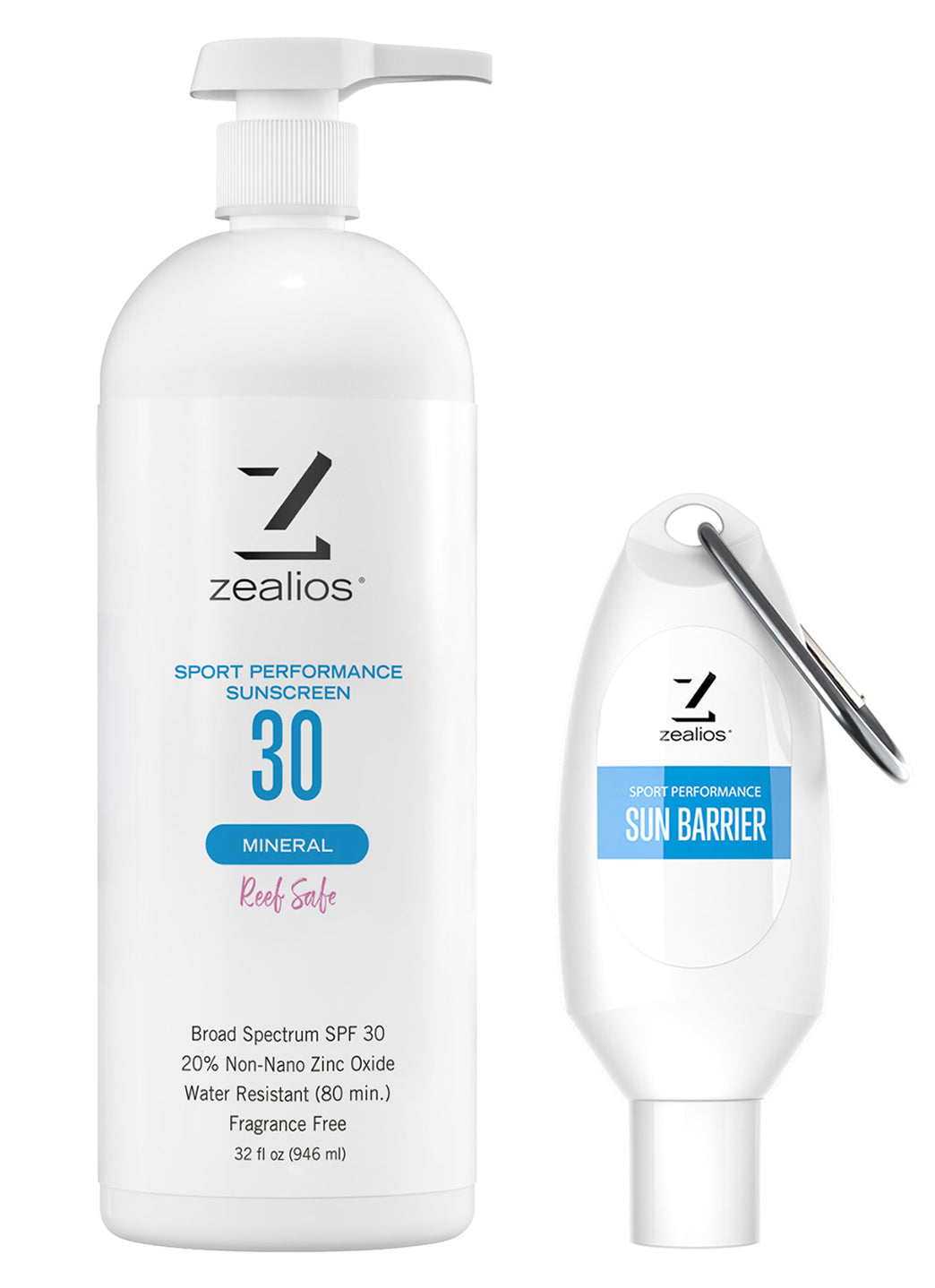 Zealios Skin Care Sport Performance Mineral with Reef Safe SPF 30 Sunscreen, 32 oz