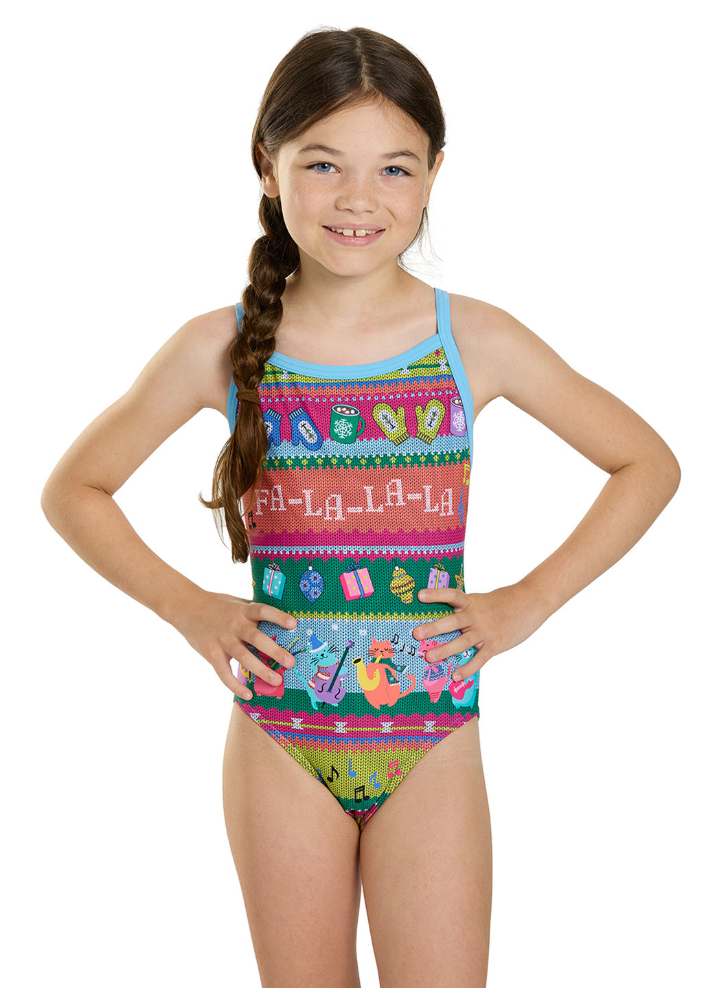 Sporti Granny Sweater Meowy & Bright Thin Strap One Piece Swimsuit (22-44)