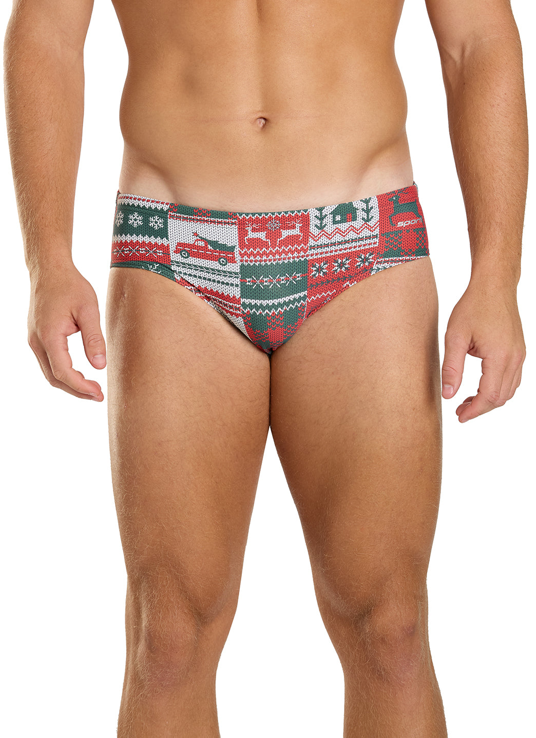 Sporti Granny Sweater Patchwork Pines Brief Swimsuit (26-40)