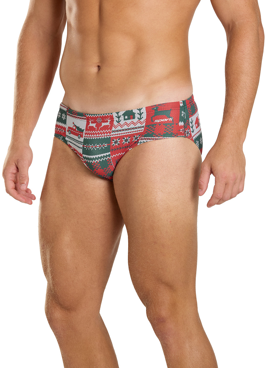 Sporti Granny Sweater Patchwork Pines Brief Swimsuit (26-40)