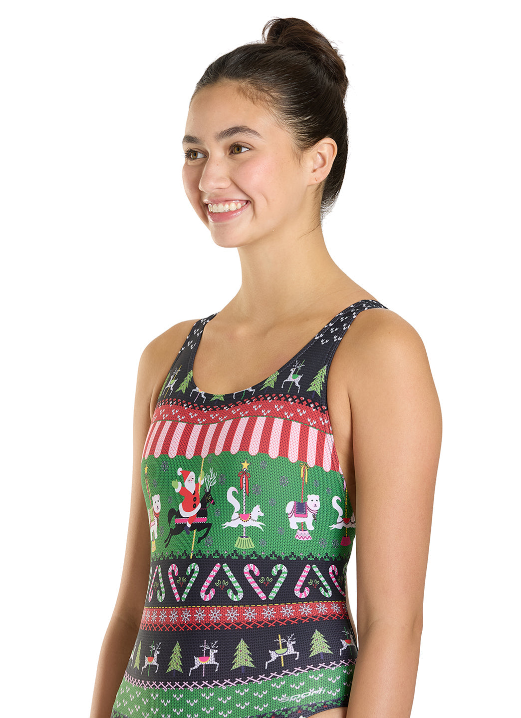 Sporti Granny Sweater Jolly-Go-Round Wide Strap One Piece Swimsuit (22-44)