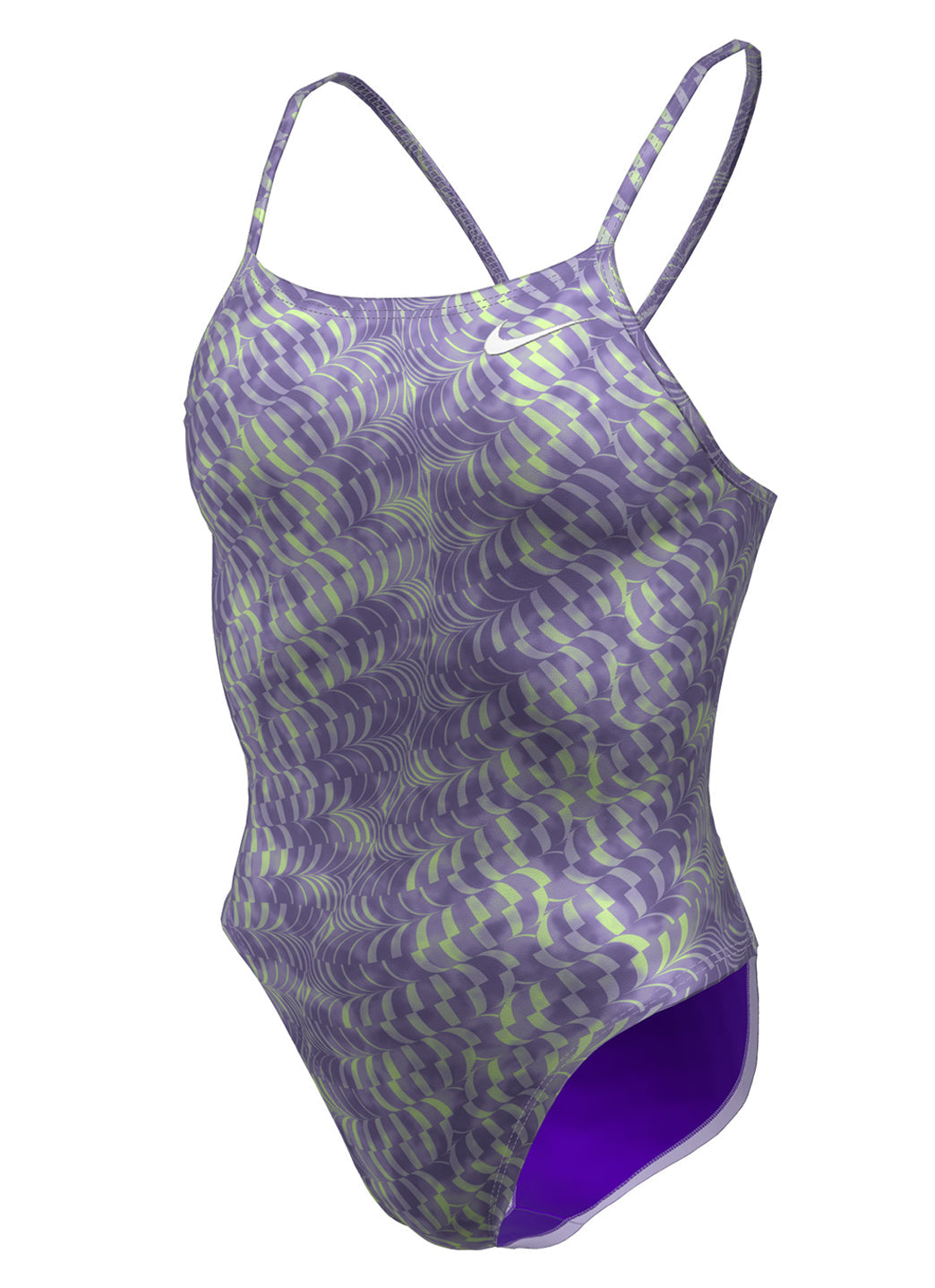 Nike Women's Hydrastrong Pool Lanes Cut Out Back One Piece Swimsuit