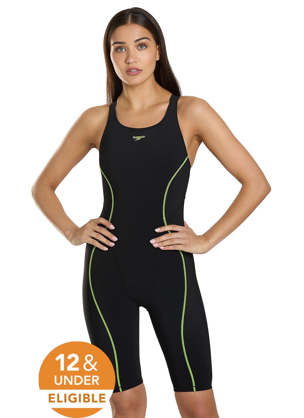 Speedo Women's Fastskin Solid Hyperspark Open Back Tech Suit Swimsuit