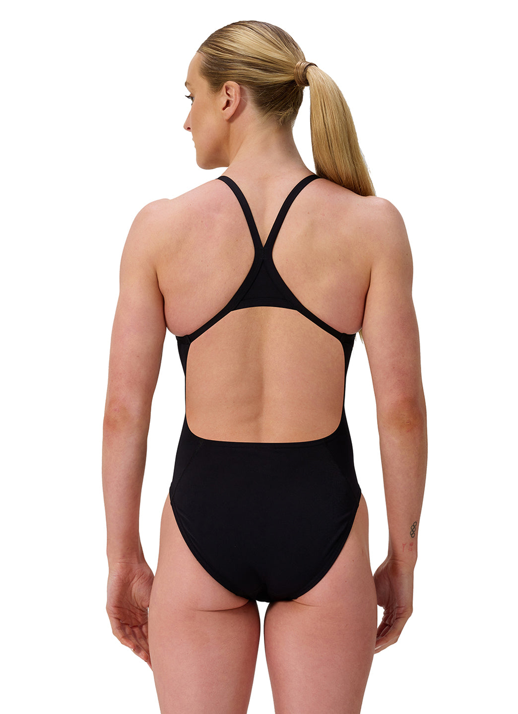 Speedo Women's Solid Turnback One Piece Swimsuit