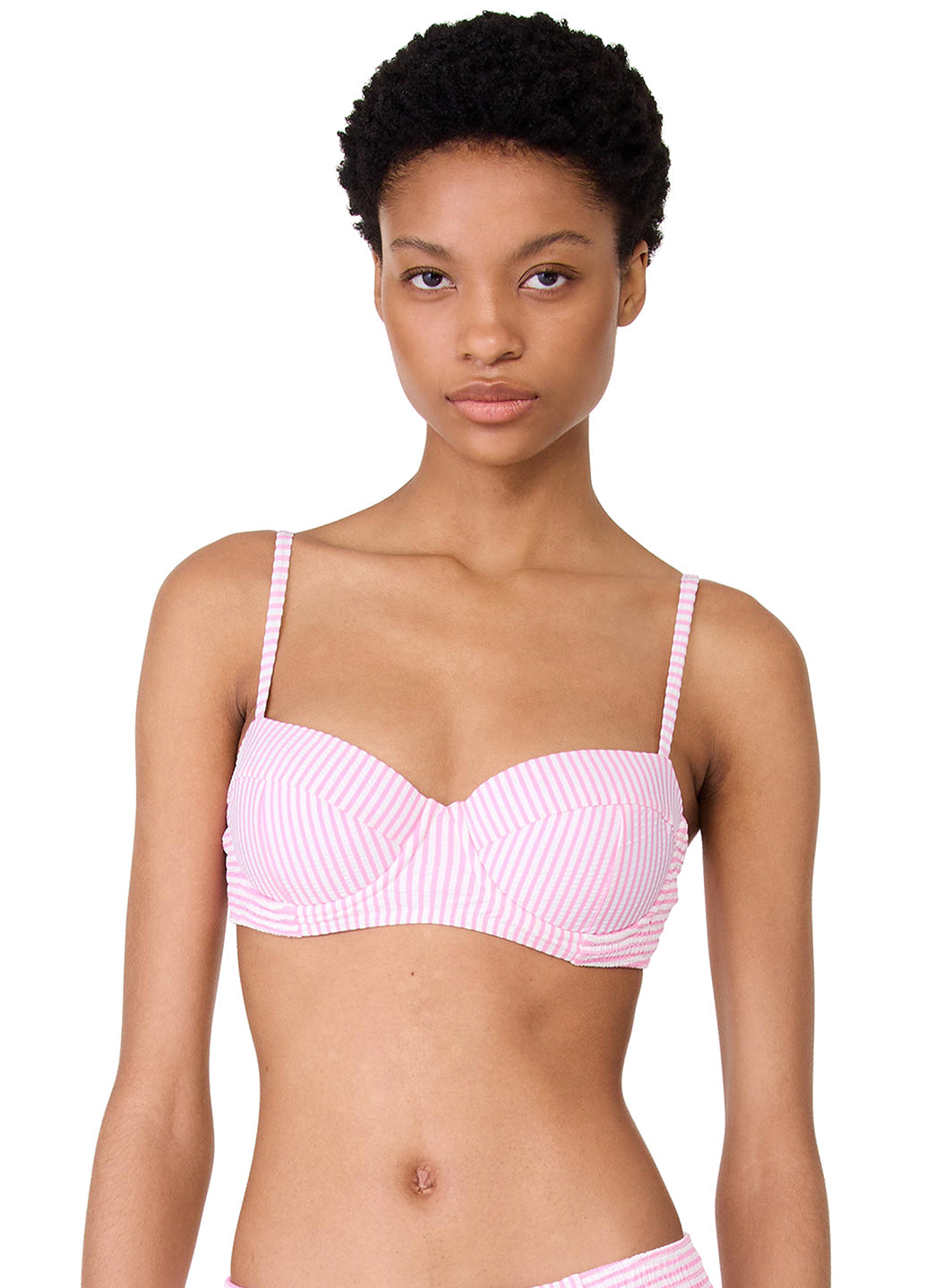 Kate Spade Women's Tide Stripe Smocked Bikini Top