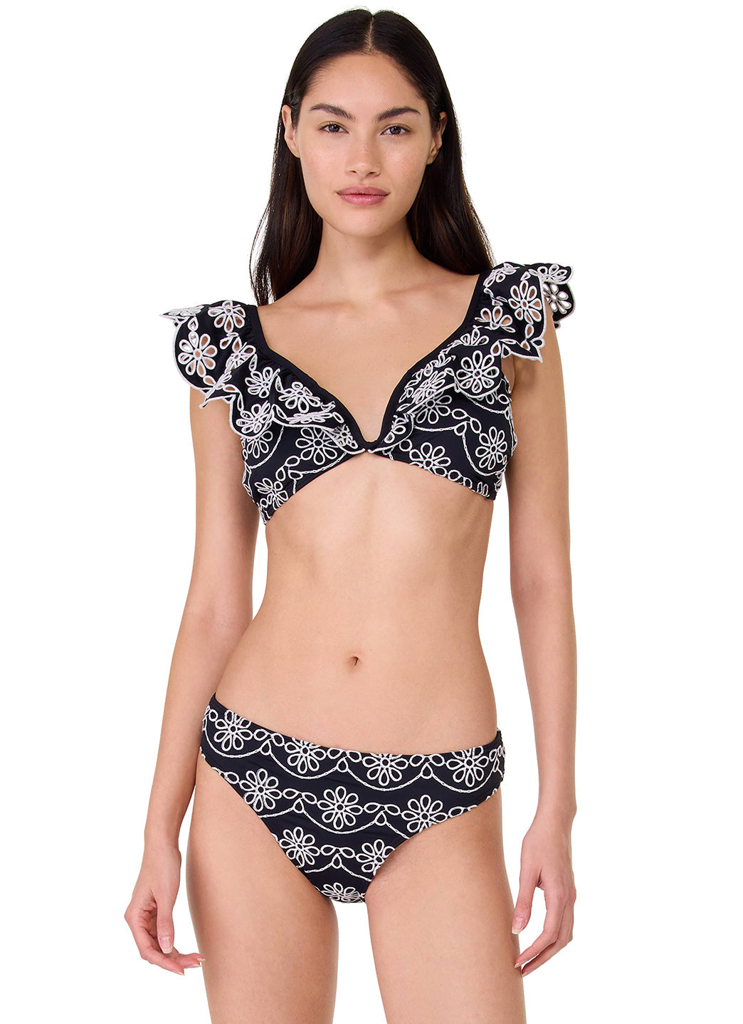 Kate Spade Women's Eyelet Ruffle Bikini Top