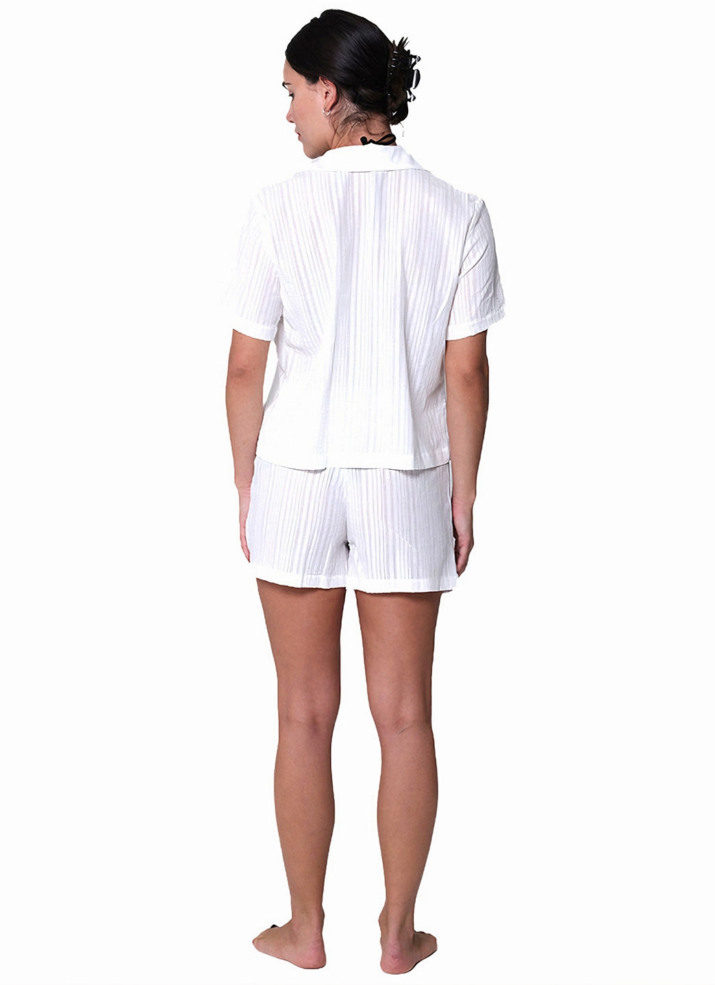 J.Valdi Women's Matira Short Sleeve Button Down Cover Up Top