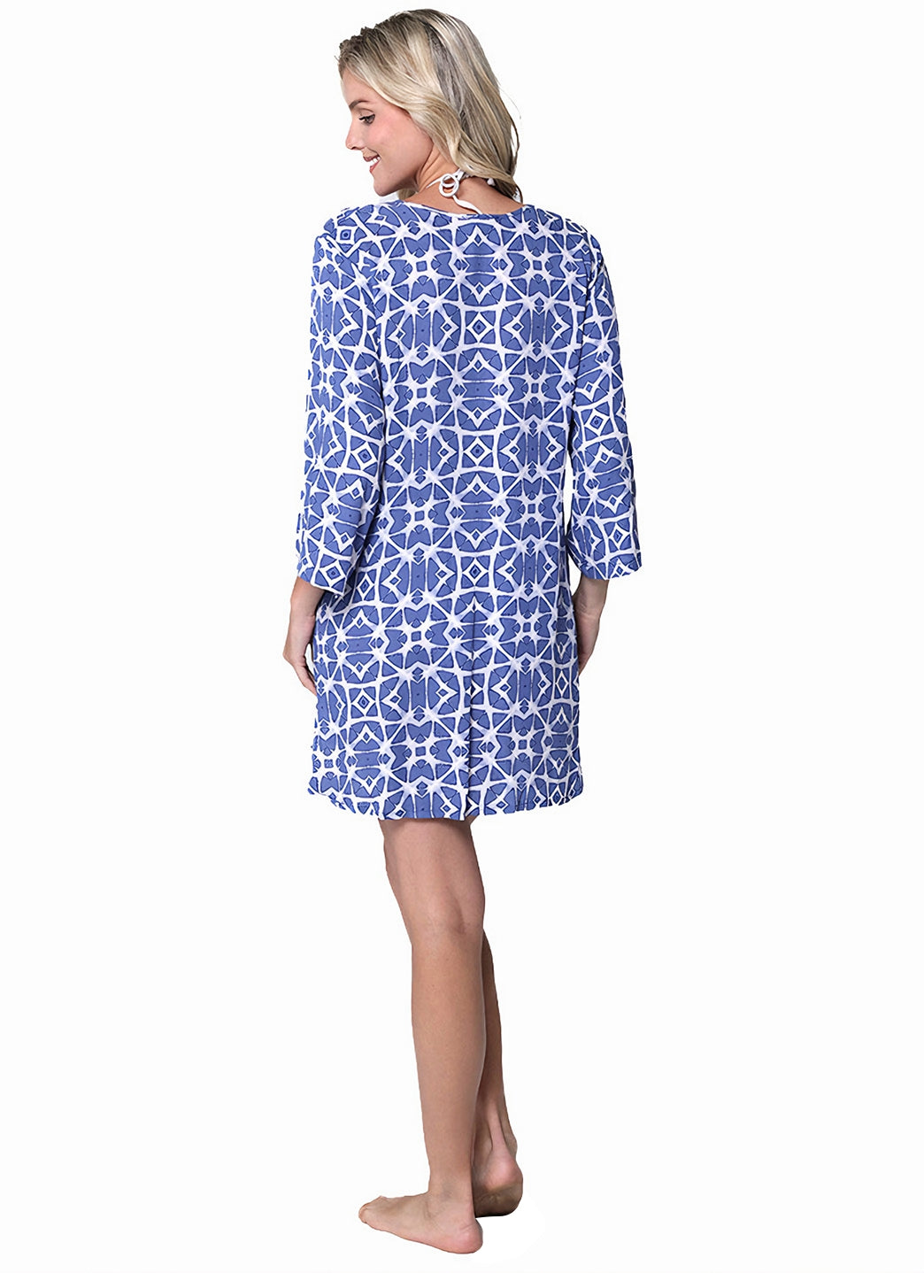 J.Valdi Women's Lanikai Lace Neck Big Shirt Cover Up