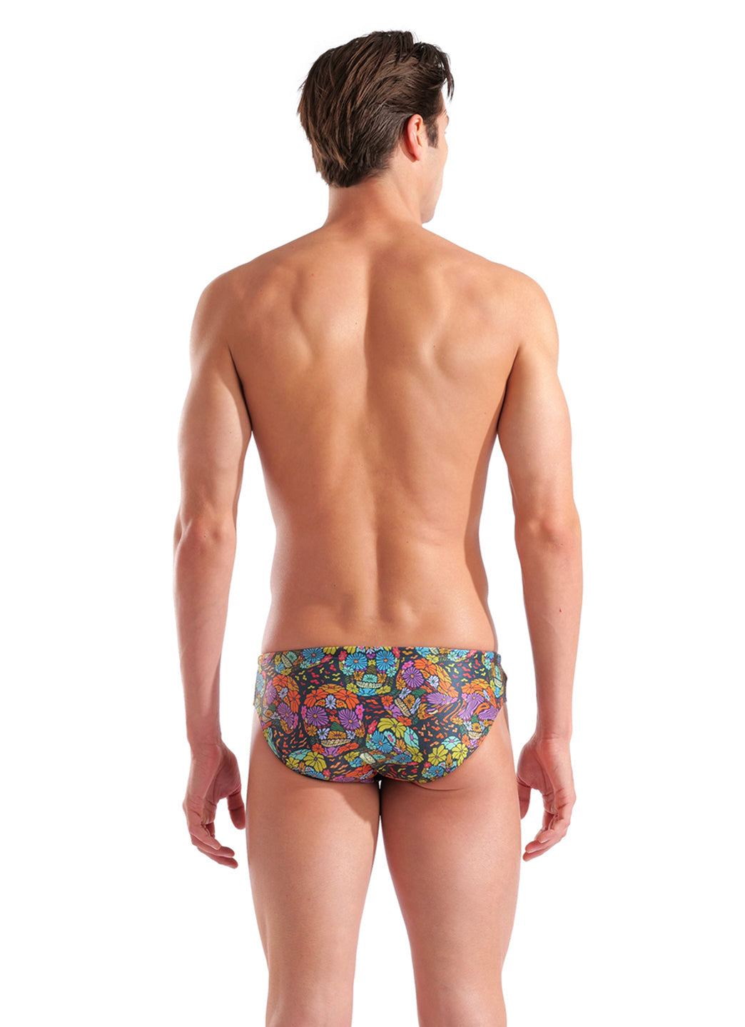 Arena Men's Flowery Skulls Brief Swimsuit