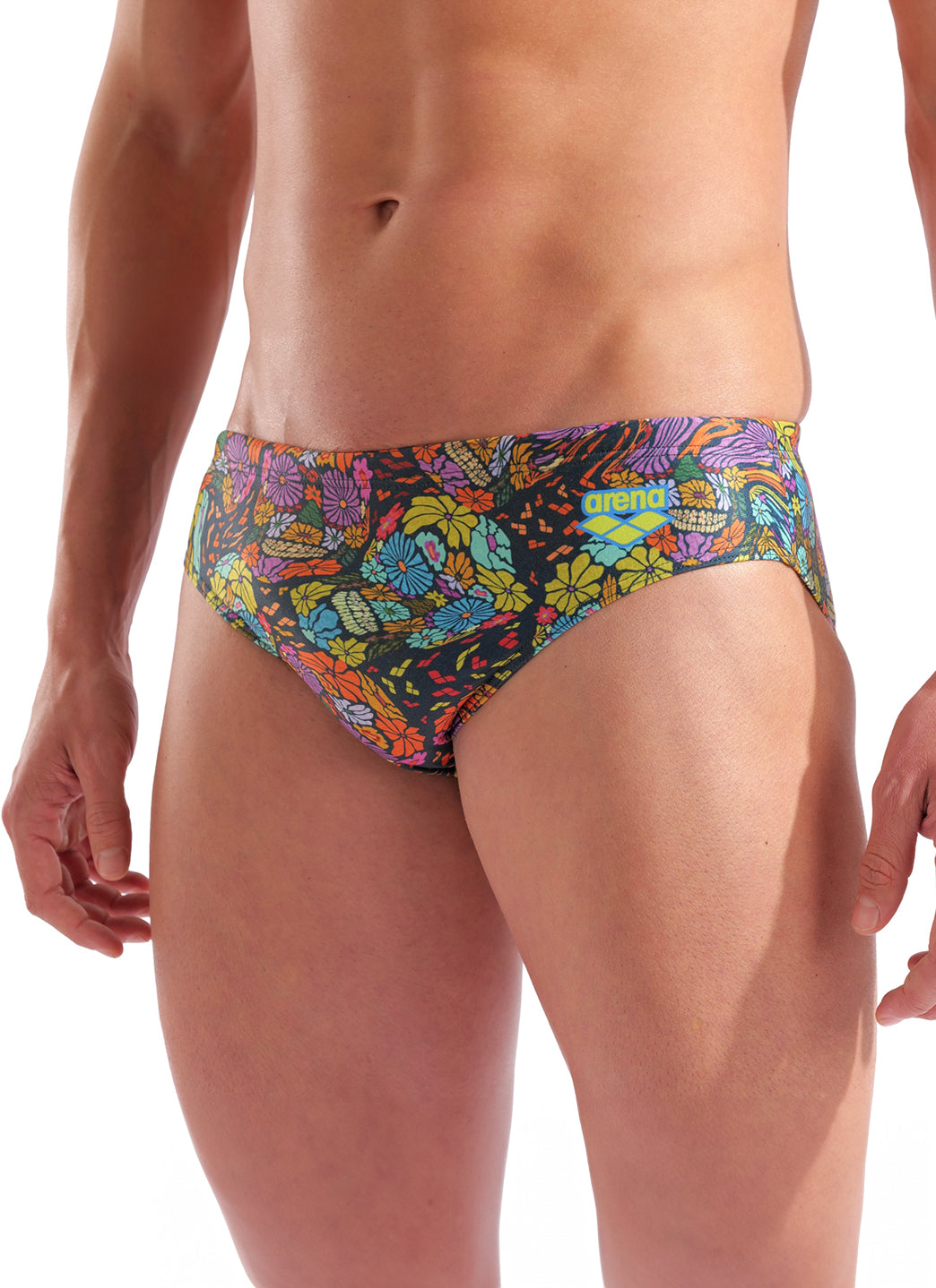 Arena Men's Flowery Skulls Brief Swimsuit