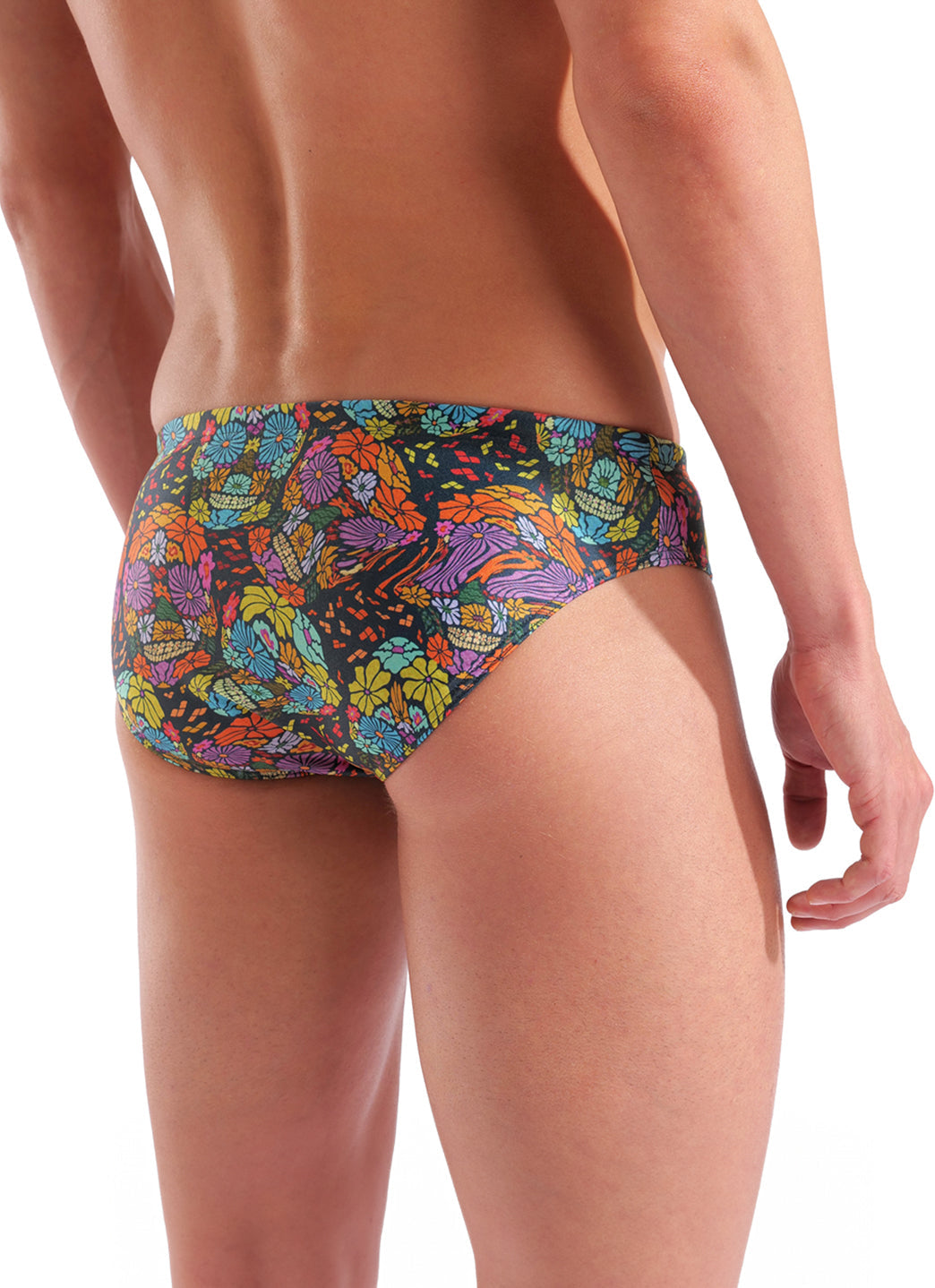 Arena Men's Flowery Skulls Brief Swimsuit