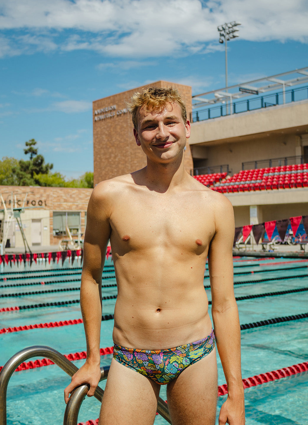 Arena Men's Flowery Skulls Brief Swimsuit